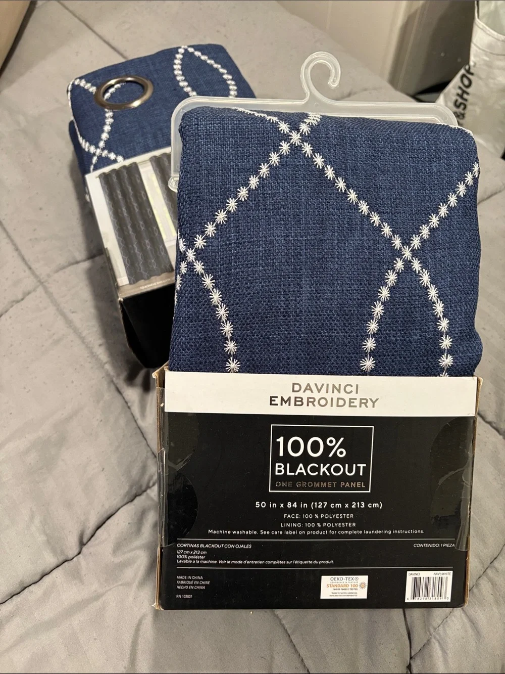 Navy Blue Blackout Grommet Curtain Panel